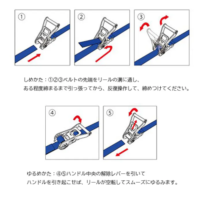 東レインターナショナル(TORAY) ベルト荷締機(両端フック/SUS) 25mmx5.0m/254kg EA982SF-5A 4518340308770【別送品】