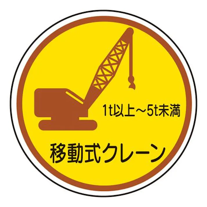 ユニット(UNIT) ヘルメットステッカー(移動式クレーン 1t-5t未満/2枚) φ35mm EA983AN-68 4518340391383【別送品】