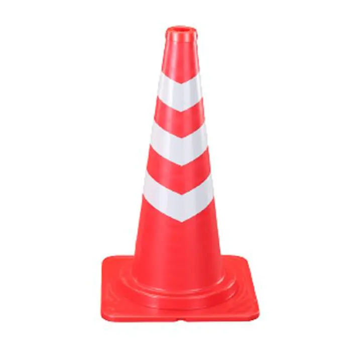 380×380×670mm ヤワラカ カットコーン(赤/反射有/2本) EA983FT-62A 4550061454091 (CDC)【別送品】