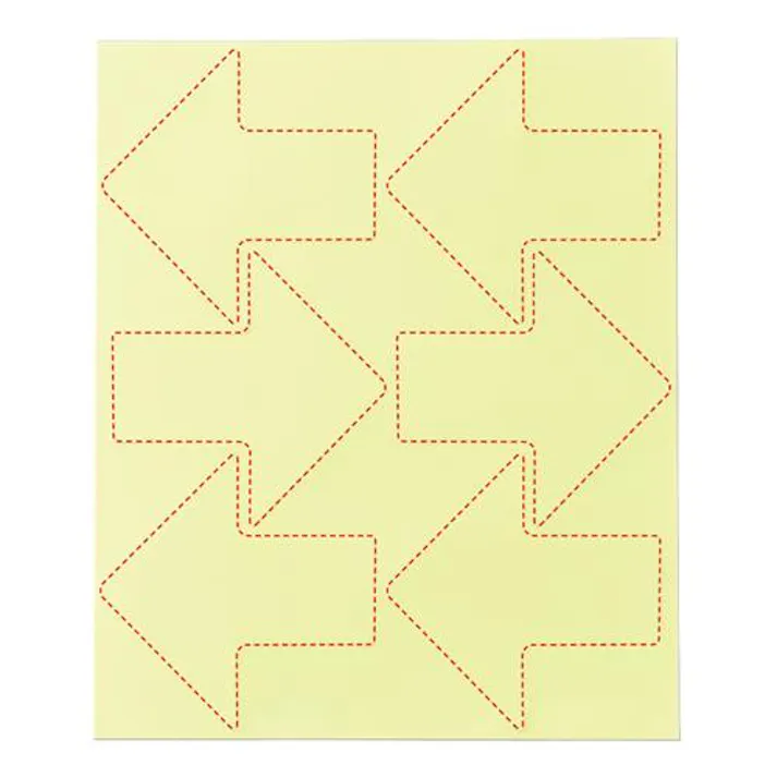 100×100mm 蓄光ステッカー(矢印/1シート・6枚) EA983G-171 4518340390171 (CDC)【別送品】