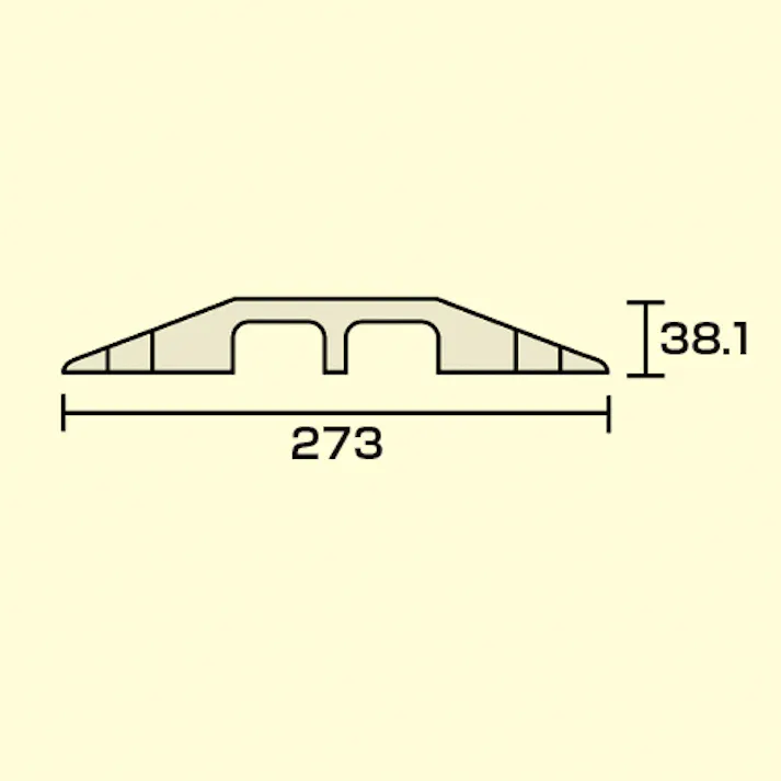 914×273×38.1mm ケーブルプロテクター(2溝/ブラック) EA983PF-6 4550061136386 (CDC)【別送品】
