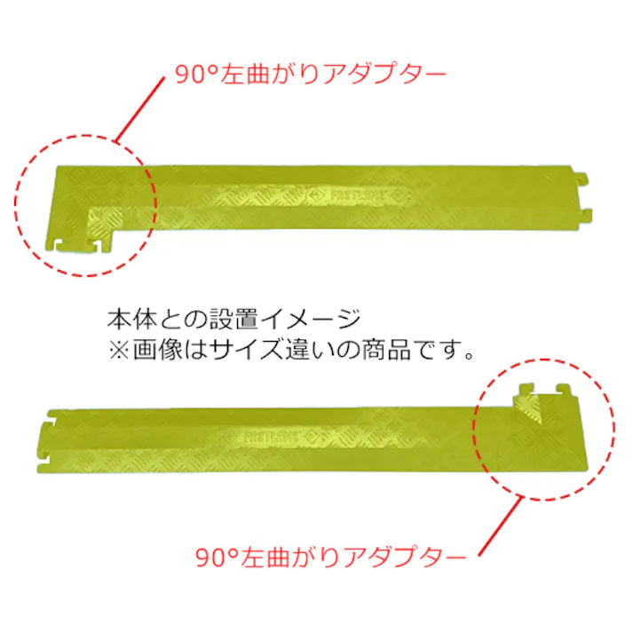 914×273×38.1mm ケーブルプロテクター(2溝/イエロー) EA983PF-7 4550061136393 (CDC)【別送品】