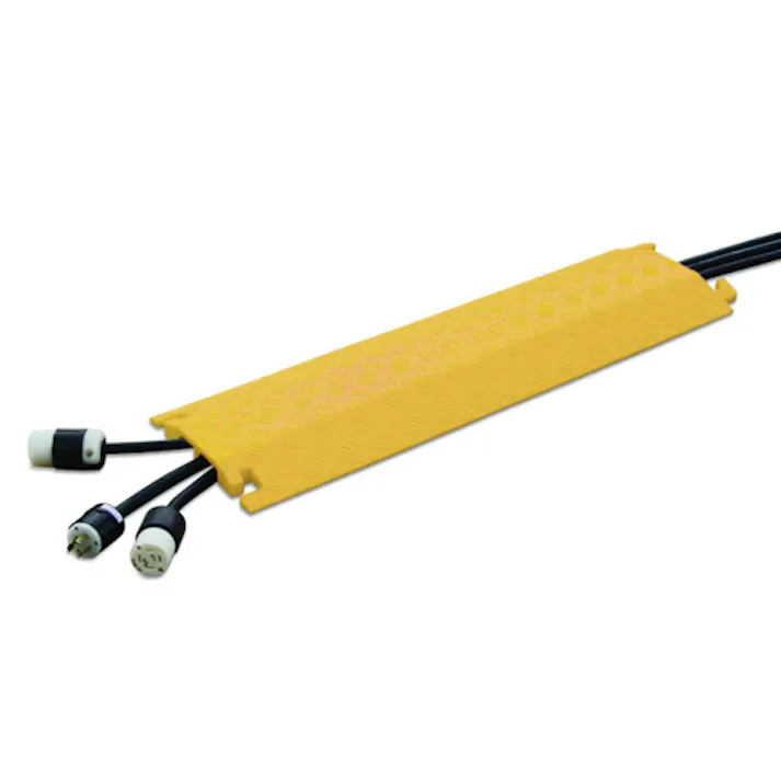 914×273×38.1mm ケーブルプロテクター(2溝/イエロー) EA983PF-7 4550061136393 (CDC)【別送品】