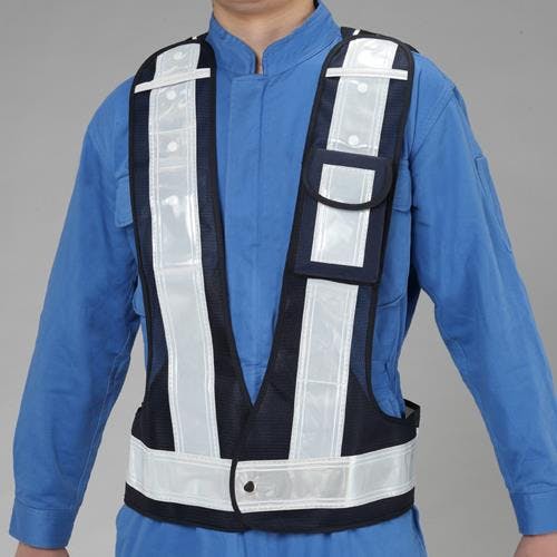 安全ベスト(多機能・紺/白) EA983R-112 4550061509937 (CDC)【別送品】