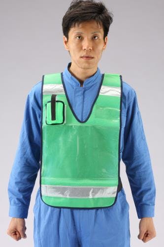 防犯ベスト(緑) EA983R-233 4518340966161 (CDC)【別送品】