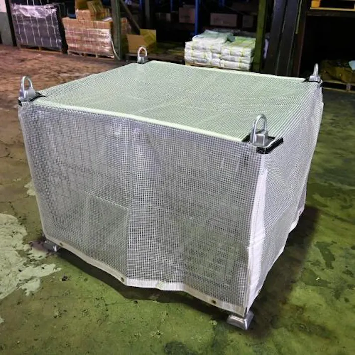 1200×1000×800mm メッシュパレットカバー(透明/糸入 EA985RH-12 4518340386655 (CDC)【別送品】