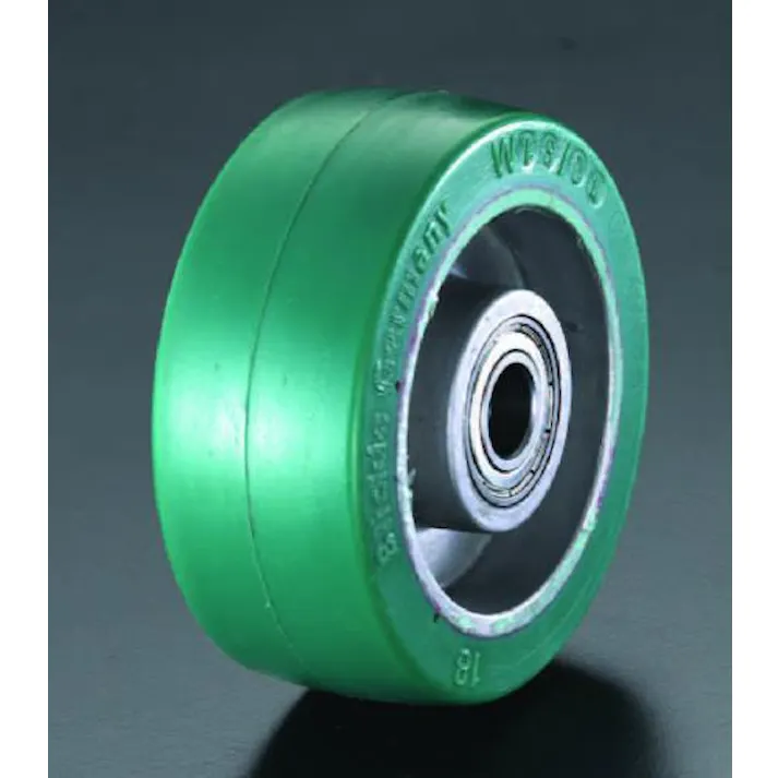100×40mm 車輪(ポリウレタンタイヤ・アルミリム・ベアリング) EA986MN-100 4518340791046 (CDC)【別送品】