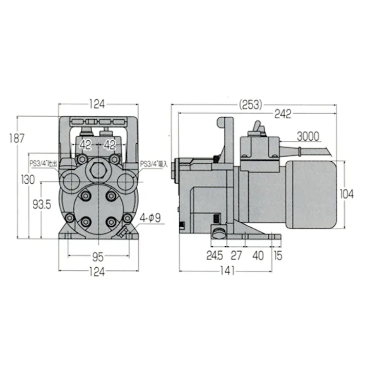10L/min AC100V オイルポンプ(電動) EA991CR-30 4518340675605 (CDC)【別送品】