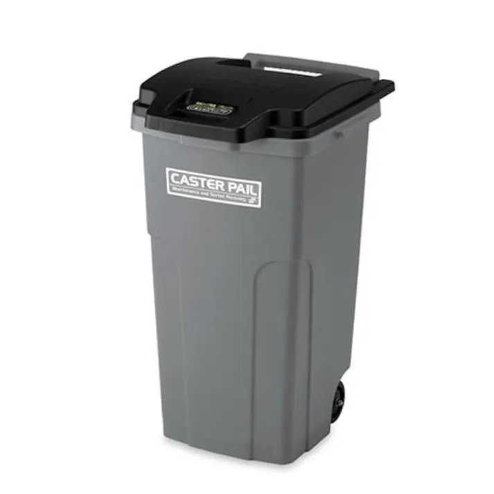 90L ダストボックス(キャスター付・黒/灰) EA995A-108A 4518340122642 (CDC)【別送品】