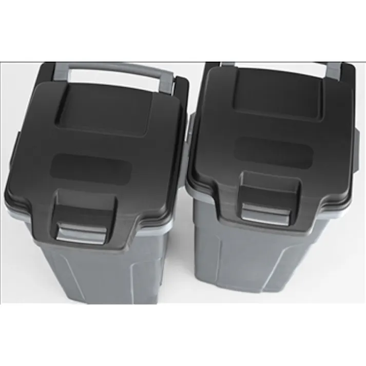 テラモト ダストボックス(キャスター付・黒/灰) 90L EA995A-108A 4518340122642【別送品】