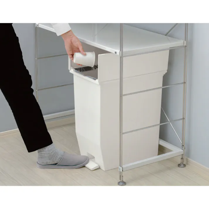 テラモト ダストボックス(ペダル開閉式/ホワイト) 20L EA995AA-721 4518340094543【別送品】