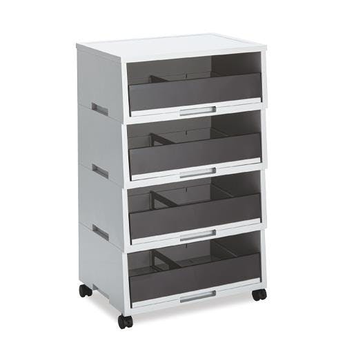 テラモト 紙分別回収ボックス(4段) 562x383x914mm EA995C-72 4518340191785【別送品】