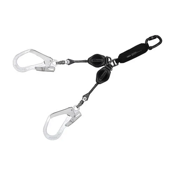 1650mm ツインランヤード(ハーネス・胴ベルト兼用/巻取式) EA998FH-11 4518340378315 (CDC)【別送品】