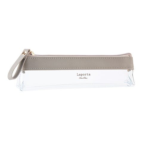 クリアペンケース(ライトグレー) 210×30×55mm EA509AD-76【別送品】