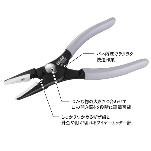 フラットノーズプライヤー(ソフトタッチ) 174mm EA532AC-21B【別送品