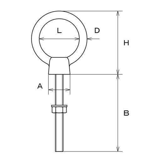 ロングビッグアイボルト(SUS/鍛造) M15×150mm EA638MD-216【別送品