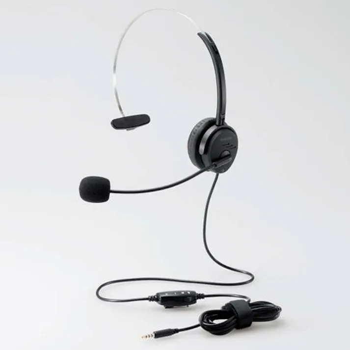 4極ミニプラグヘッドセット(オーバーヘッドタイプ/片耳) EA763BC-113A【別送品】