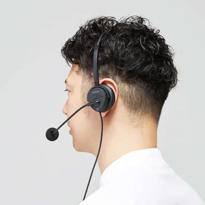 4極ミニプラグヘッドセット(オーバーヘッドタイプ/片耳) EA763BC-113A【別送品】