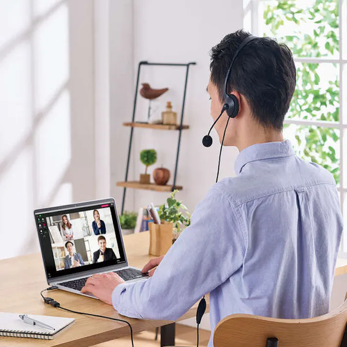 USBヘッドセット(オーバーヘッドタイプ/片耳) 1.8m EA763BC-115A【別送品】