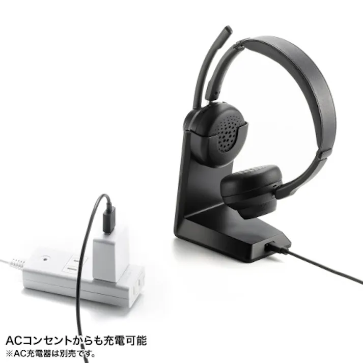 Bluetoothヘッドセット(クレードル付/両耳/デュアルマイク) EA763BC-242【別送品】