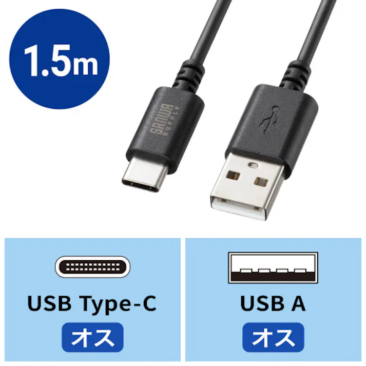 USBケーブル(C-A/2.0対応) 1.5m EA764AC-65A【別送品】