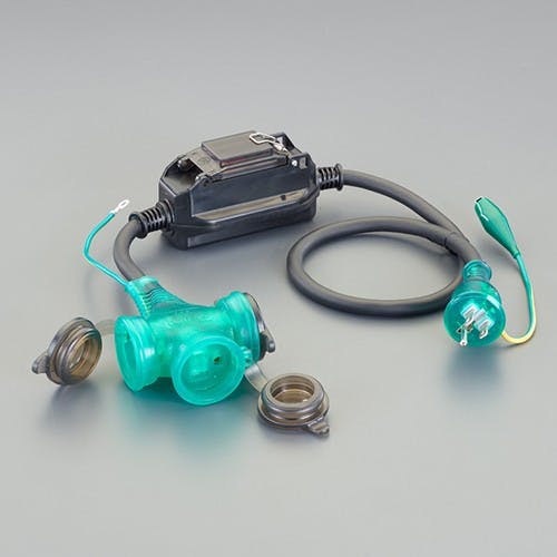 過負荷・漏電保護兼用プラグ(防雨型) 15A/1m EA940MH-13B【別送品】