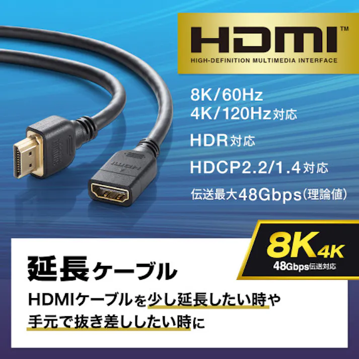 HDMI延長ケーブル 1.0m EA940PM-222【別送品】