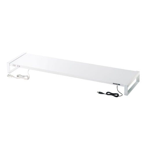 モニタースタンド(電源タップ/USBハブ白) 1000×257×89mm EA954HC-316【別送品】
