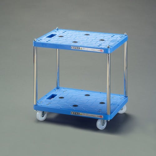 ツールワゴン(樹脂製) 500×370×492mm/二段/80Kg EA956SB-1【別送品】