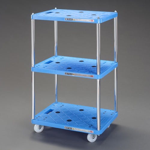 ツールワゴン(樹脂製) 500×370×492mm/三段/70Kg EA956SB-2【別送品】