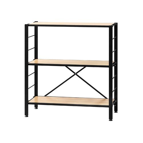 連結式スチールラック(木天板) 760×345×802mm EA976AK-121【別送品】