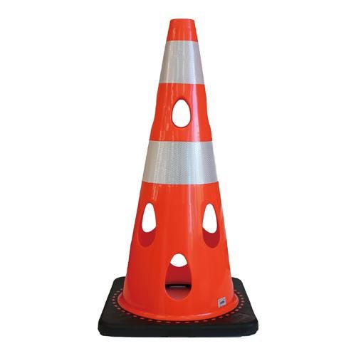 穴あきカラーコーン(レッド/5本) φ360×700mm EA983FT-841A【別送品】