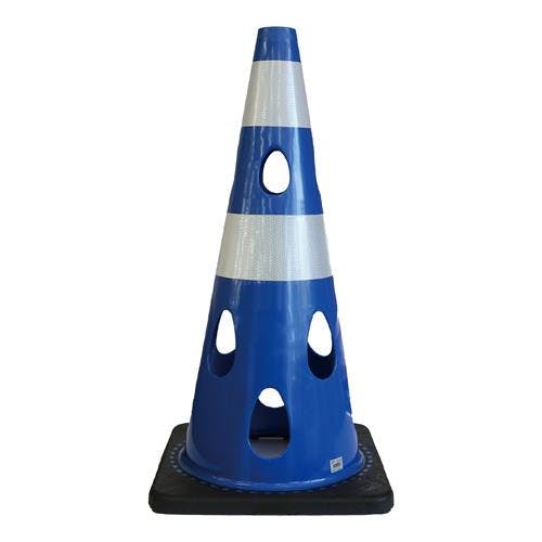 穴あきカラーコーン(ブルー/5本) φ360×700mm EA983FT-842A【別送品】