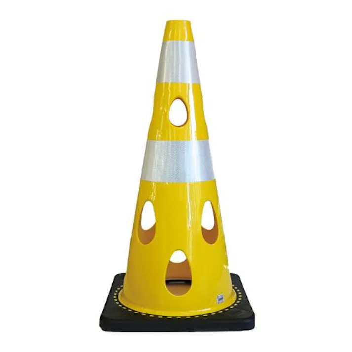 穴あきカラーコーン(イエロー/5本) φ360×700mm EA983FT-843A【別送品】