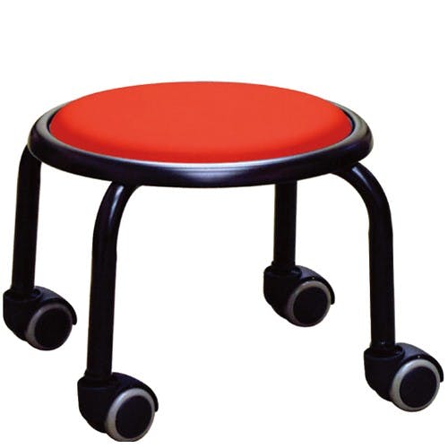 ワークチェアー(ブラック/レッド) φ320×255mm EA986EC-140A【別送品】