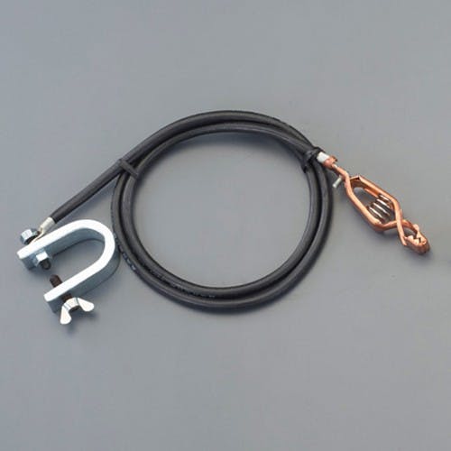 アースクリップワイヤー(C型×ワニ口/ゴム被覆ワイヤー) 914mm EA991JM-21【別送品】