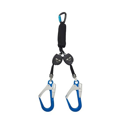 ツインランヤード(巻取式) 1.6 m EA998HB-12【別送品】