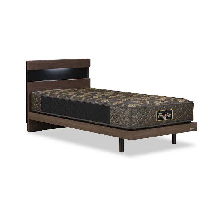 東京ベッド ベッドフレーム フルボCLG M ダークブラウン 超薄型の棚付き コンセント 充電用USB付 日本製 セミダブル 寝室 睡眠 開梱+設置 81503254001【別送品】