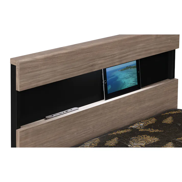 東京ベッド ベッドフレーム フルボCLG M ダークブラウン 超薄型の棚付き コンセント 充電用USB付 日本製 セミダブル 寝室 睡眠 開梱+設置 81503254001【別送品】