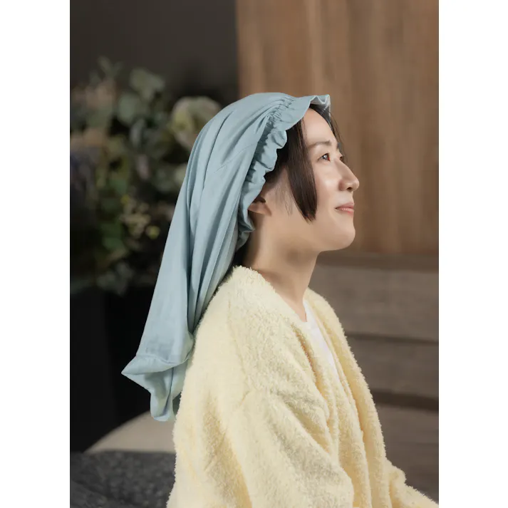 日本の美 ナイトキャップ 美夜想 空色 36×23.5×47.5 保湿効果 消臭効果 抗菌効果 リラックス ヘアキャップ 美髪 睡眠 日本製 88466040【別送品】