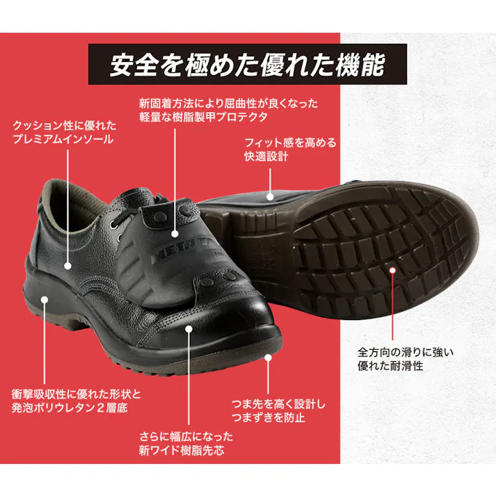 ミドリ安全 安全靴 ブラック 28.0cm 甲プロM2 メンズ レディース PRM212 作業靴 仕事靴 23.5~28cm展開 15000073_19【別送品】