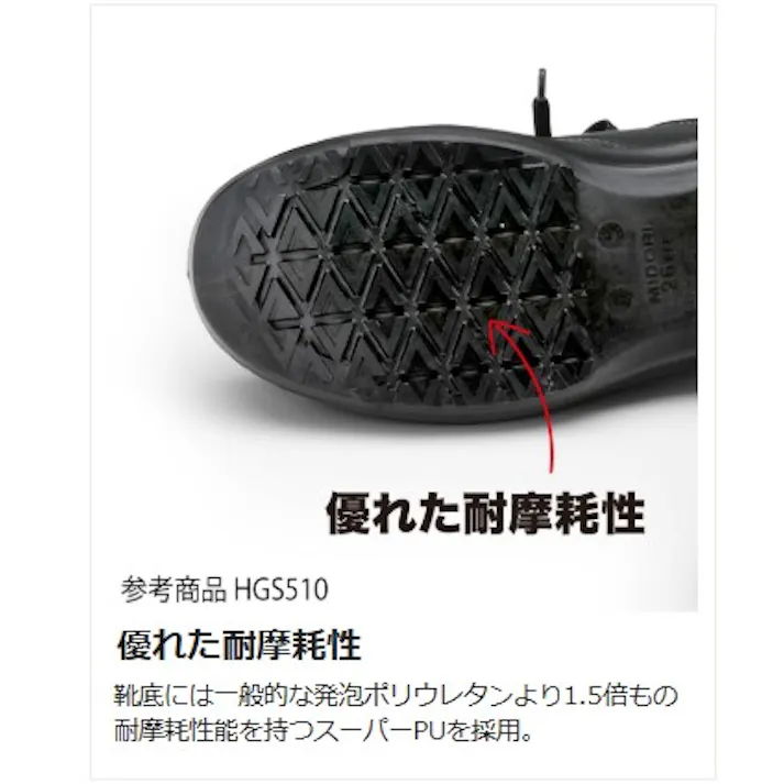 ミドリ安全 超耐滑底 安全靴 ブラック 25.0cm メンズ レディース HGS510 滑りにくい 仕事靴 25~28cm展開 17030018_13【別送品】