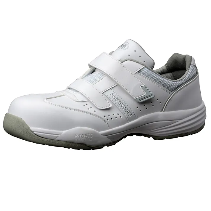 ミドリ安全 小指保護 先芯入り スニーカー ホワイト 23.5cm メンズ レディース PF115 作業靴 仕事靴 22~30cm展開 21250362_10【別送品】