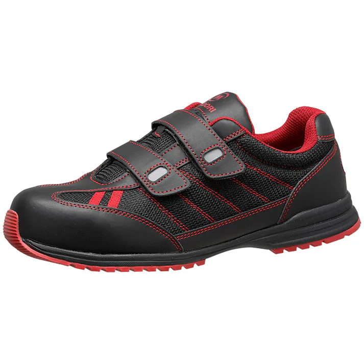 ミドリ安全 耐滑 先芯入り スニーカー ブラック レッド 26.0cm メンズ レディース WPT-115 滑りにくい 仕事靴 22~30cm展開 21250382_15【別送品】