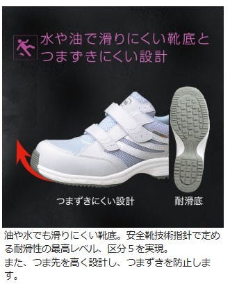 JSAA A種認定 先芯入りスニーカー LSS-705静電(マジックタイプ