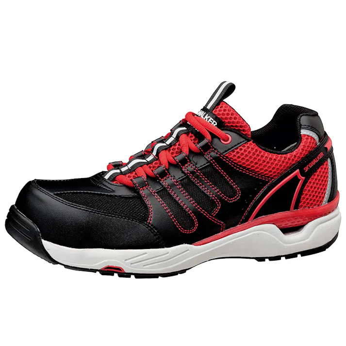 ミドリ安全 先芯入り 通気底 スニーカー ブラック レッド 22.0cm メンズ レディース MPV01 作業靴 仕事靴 22~30cm展開 21250589_07【別送品】