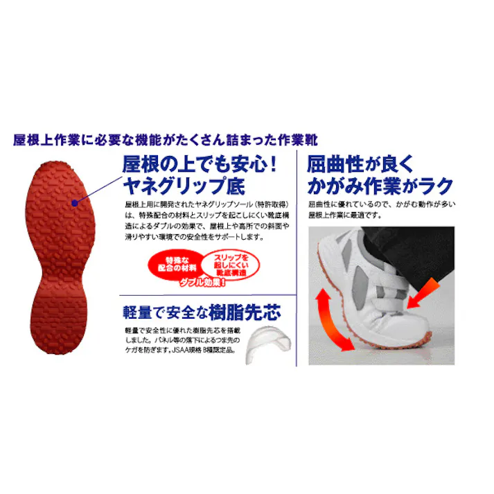 ミドリ安全 先芯入り 屋根上 作業靴 ブラック ブルー 27.5cm メンズ レディース YG-15 滑りにくい 仕事靴 23.5~29cm展開 21250591_18【別送品】