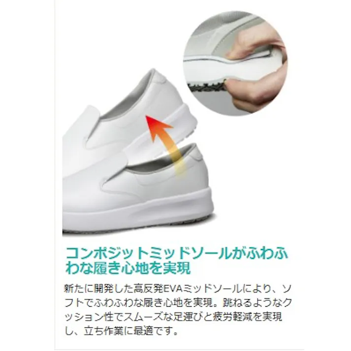 ミドリ安全 先芯入り 超耐滑 作業靴 ホワイト 23.0cm メンズ レディース NHF600 滑りにくい 仕事靴 21~31cm展開 21250887_09【別送品】