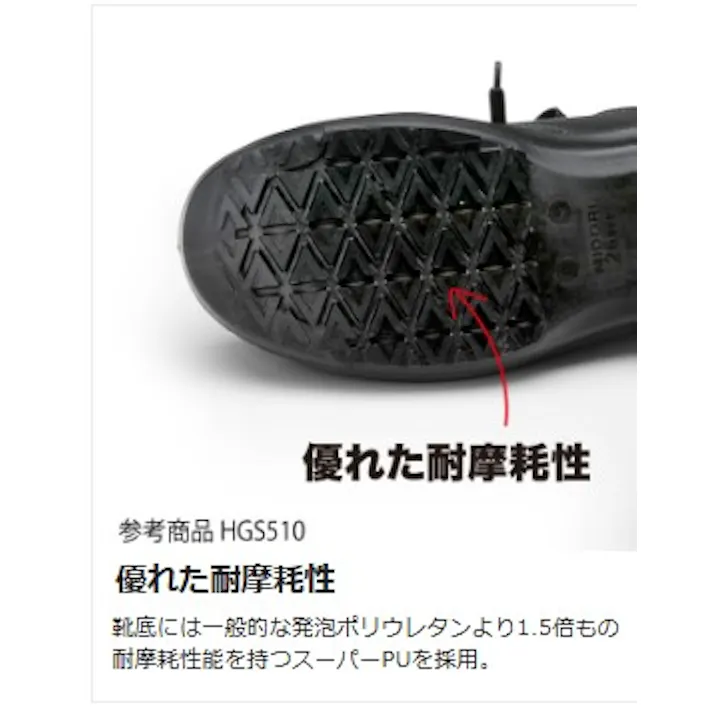 ミドリ安全 超耐滑底 安全靴 ブラック 24.0cm 中編上靴 メンズ レディース HGS520 滑りにくい 仕事靴 23.5~28cm展開 17130006_11【別送品】