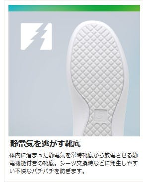 ミドリ安全 静電 メディカル シューズ ホワイト 23.0cm 看護師 介護士